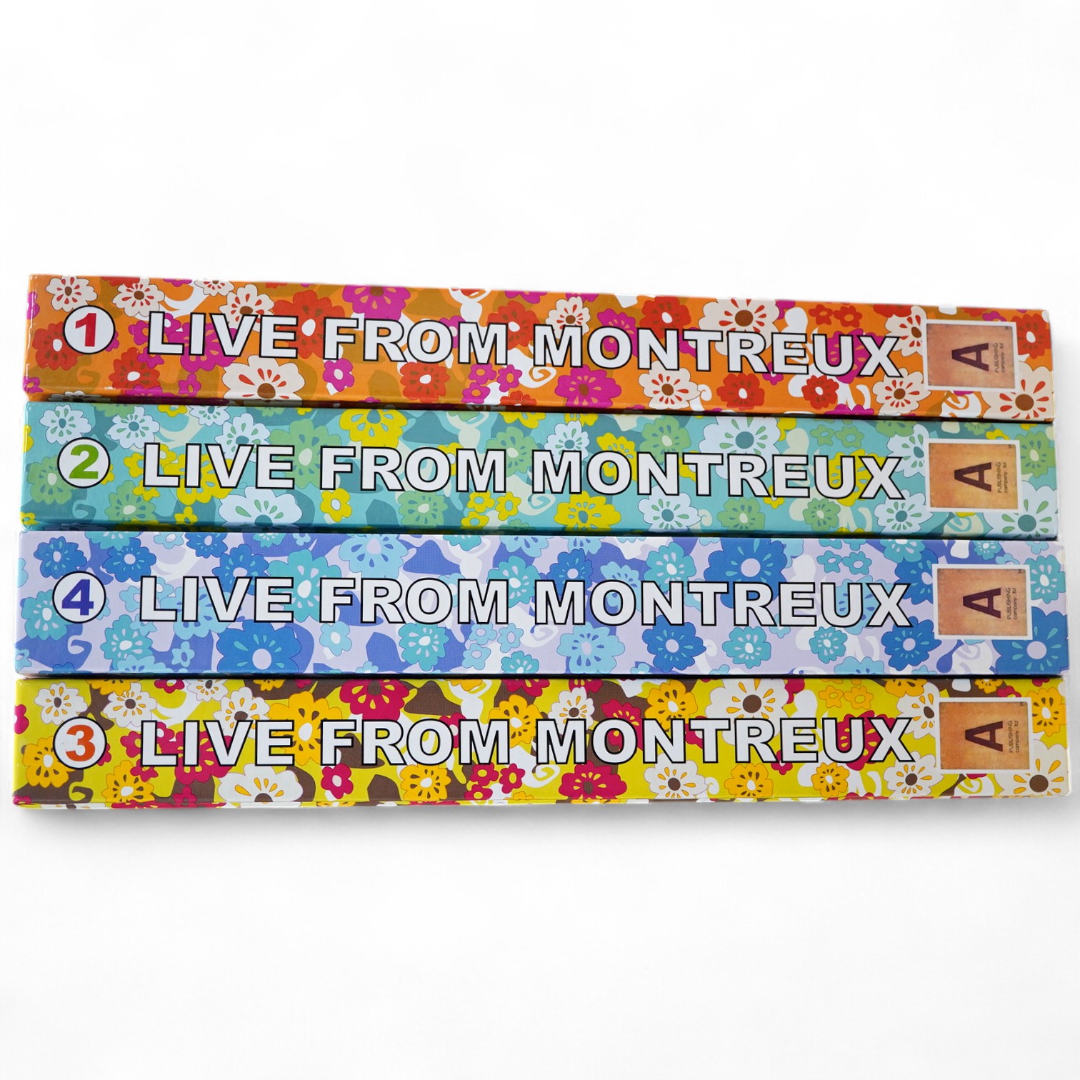 Live! From Montreux: 40 Years of Music From the Montreux Jazz Festival (4 vols), limited edition; 680/5000, illustrated throughout, end papers and other end leaves with facsimile signatures and illustrations, publishers